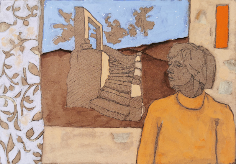 nostalgie de l'astre 8 - 21x30 - tempera